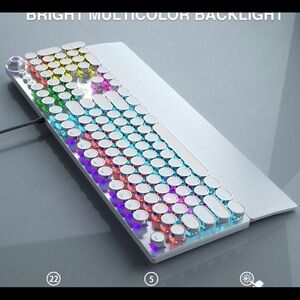 AULA White Gaming Keyboard and Mouse Combo